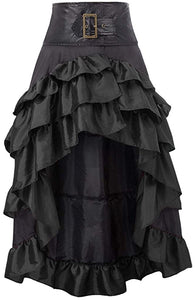 Long Irregular Ruffle High Waist Cake Skirt