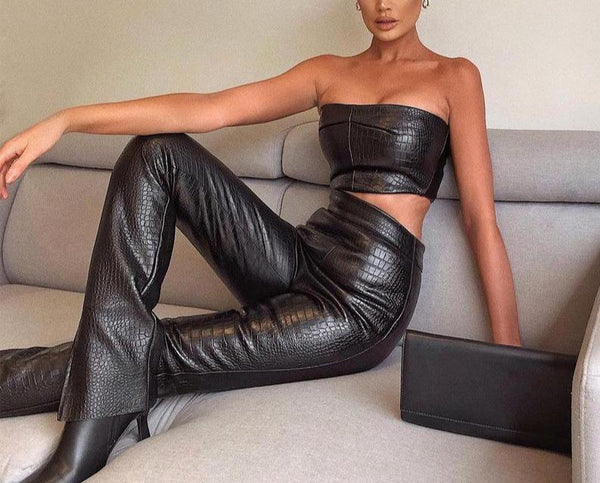 Scale Indentation Chest Wrap Trousers Casual Cover