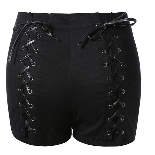 High-rise Bandage Patchwork Shorts