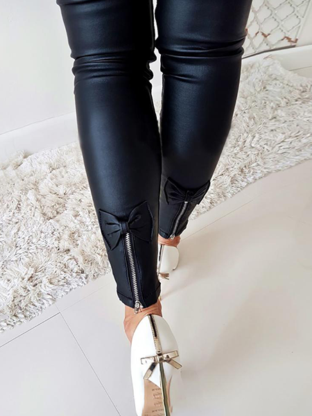 Butterfly Zipper Design Pencil Pants Without Belt