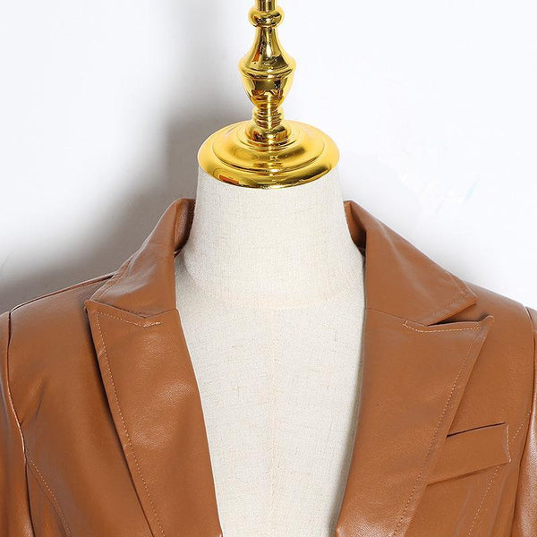 Slim-fit Leather Dovetail Jacket