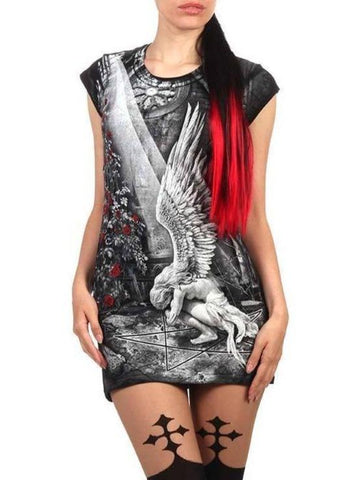 Sleeveless Printed Skull Top