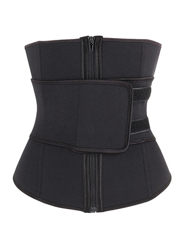 Zipper Abdomen Sports Fitness Corset Tops