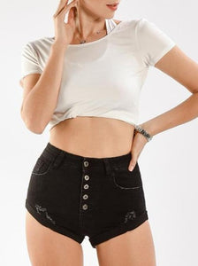 Button-up High-rise Shorts