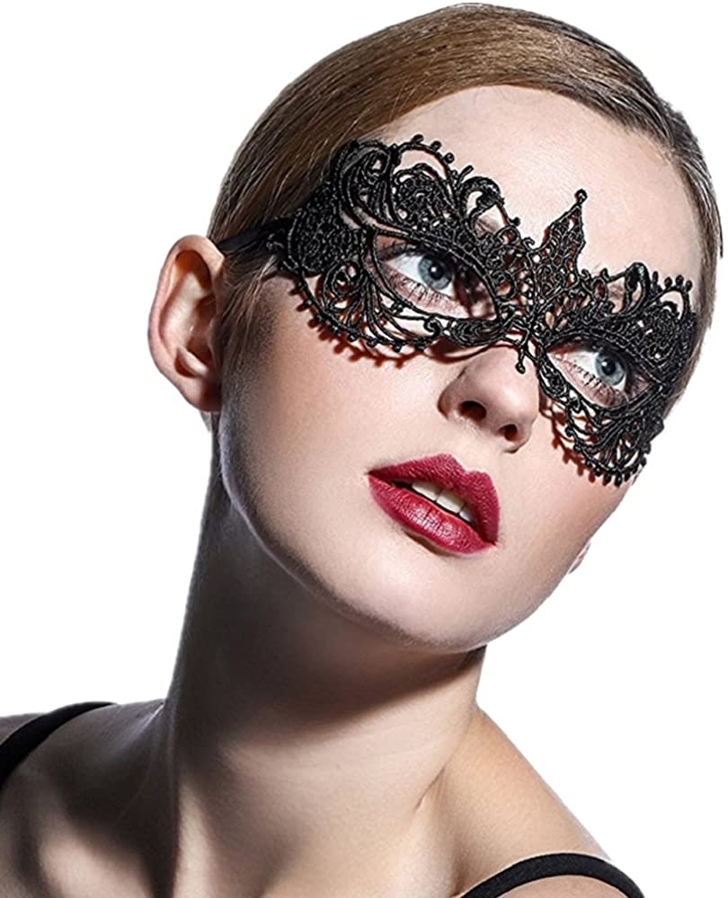 Black Lace Half Face Eye Gauze
