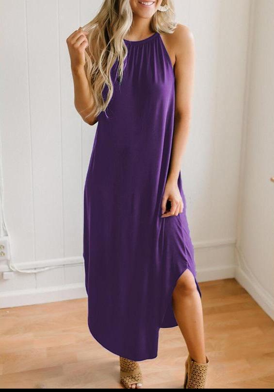 Pure Color Sexy Suspender Dress