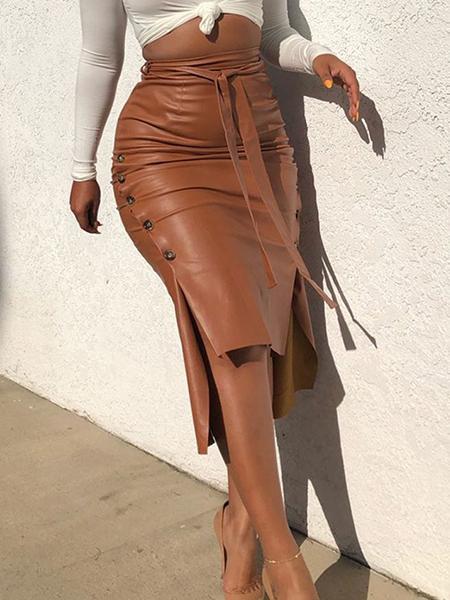 Split Slim Mid-length Half-length Skirt