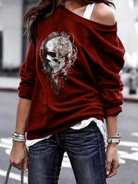 Ladies Printed Off-the-shoulder Top