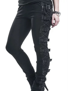 High-stretch Slim-fit Complex Lace-up Trousers