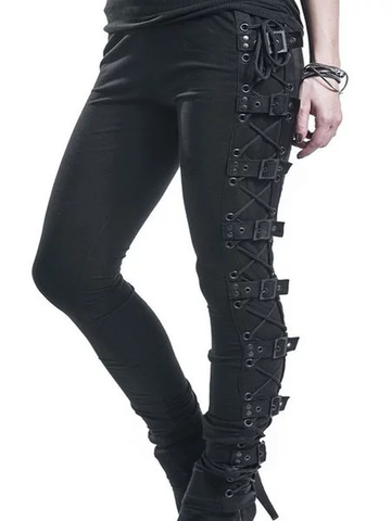 High-stretch Slim-fit Complex Lace-up Trousers