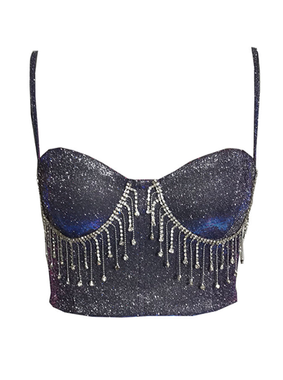 Slim-fit Tassel-studded Halter Vest
