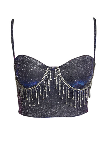 Slim-fit Tassel-studded Halter Vest
