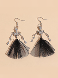 Vintage Glossy Skull Lace Earrings