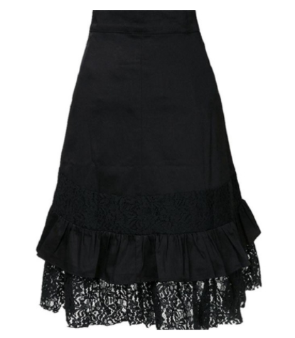 Lace-trimmed Punk Rock Gothic Skirt