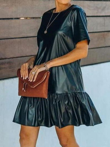 Temperament Ruffled Loose Slim Dress