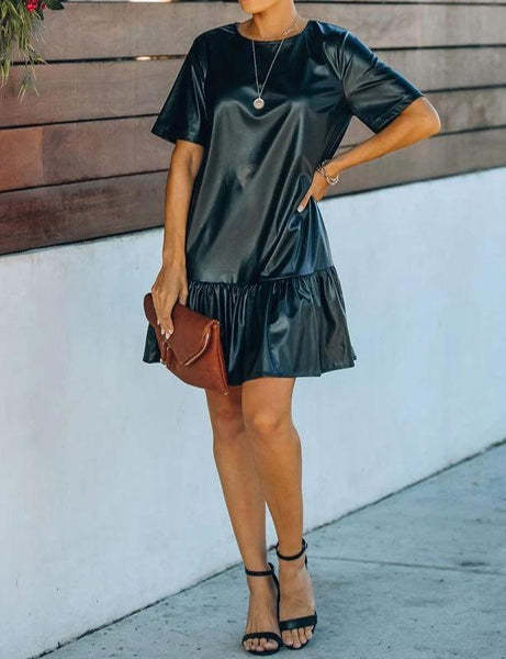 Temperament Ruffled Loose Slim Dress