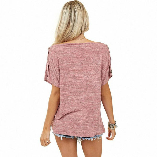 Short-sleeved One-neck Loose Bottoming Shirt