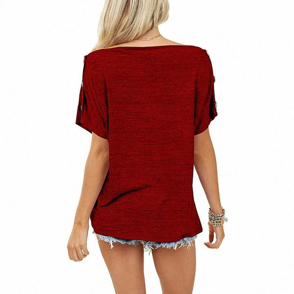 Short-sleeved One-neck Loose Bottoming Shirt