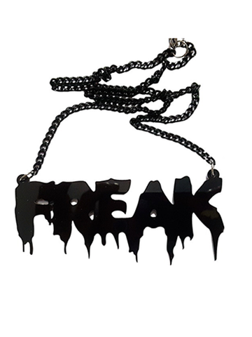 Dark black Alphabet Halloween Necklace