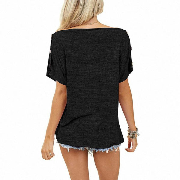 Short-sleeved One-neck Loose Bottoming Shirt