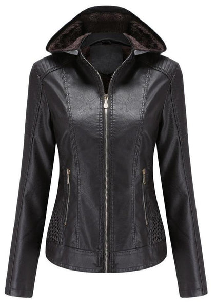 women's detachable hooded fur jacket