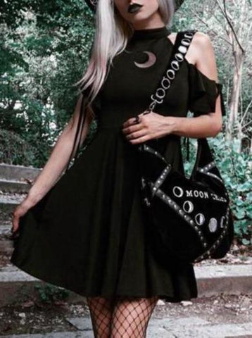 Hollow Perspective Crescent Lace Dress