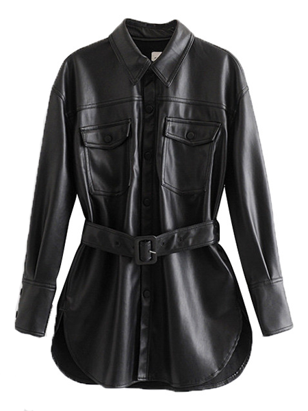 Black Fashion Locomotive Style Jacket