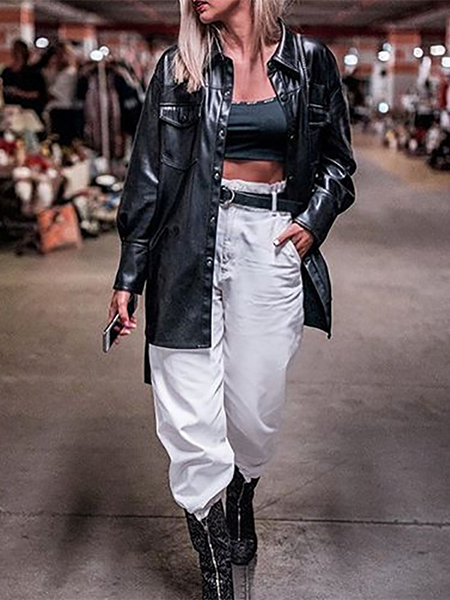 Black Fashion Locomotive Style Jacket