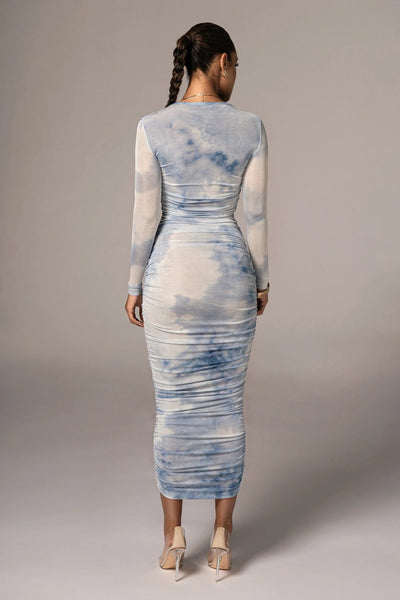 Slim Fit And Versatile Printing And Dyeing Dress