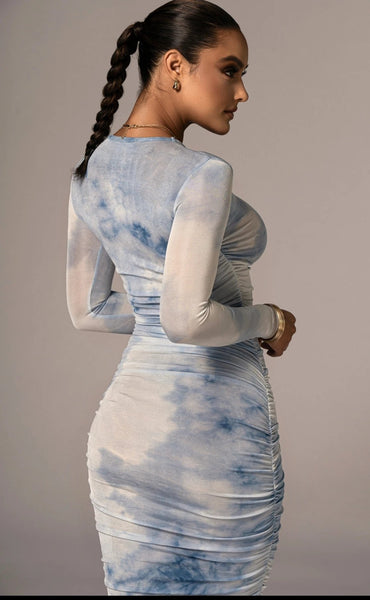 Slim Fit And Versatile Printing And Dyeing Dress