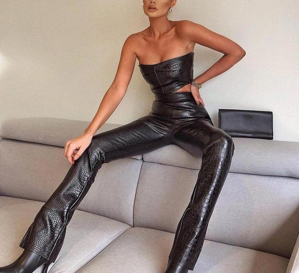 Scale Indentation Chest Wrap Trousers Casual Cover