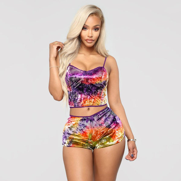 Velvet Strap Sleeveless Small Sling Suit