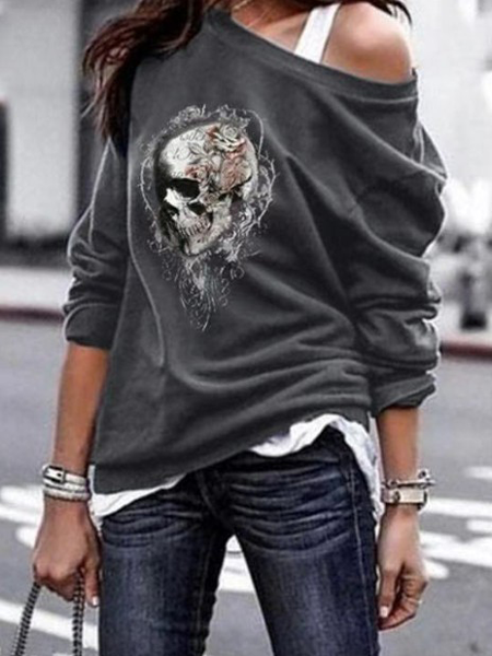 Ladies Printed Off-the-shoulder Top