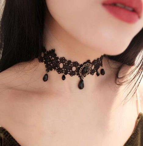 Gothic Black Lace Choker