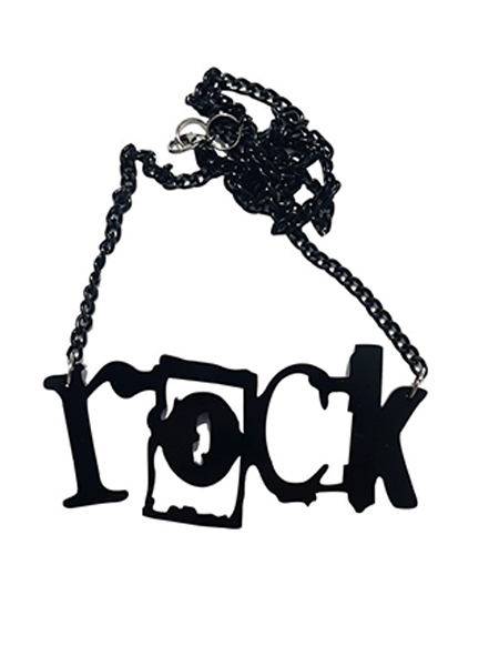 Dark black Alphabet Halloween Necklace