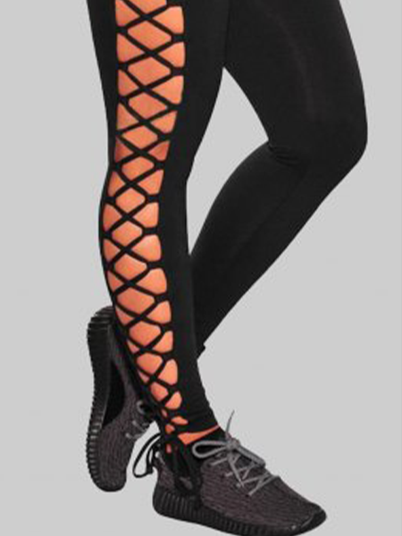 High Waist Hollow Out Straps Gym Legging