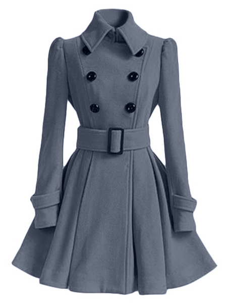 Mid-length Women's Woolen Coats (Multicolor)