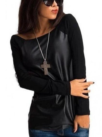 Round Neck Tie Blouse T-shirt Women's Bottoming Shirt