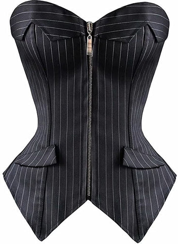 Shirt Style Striped Corset