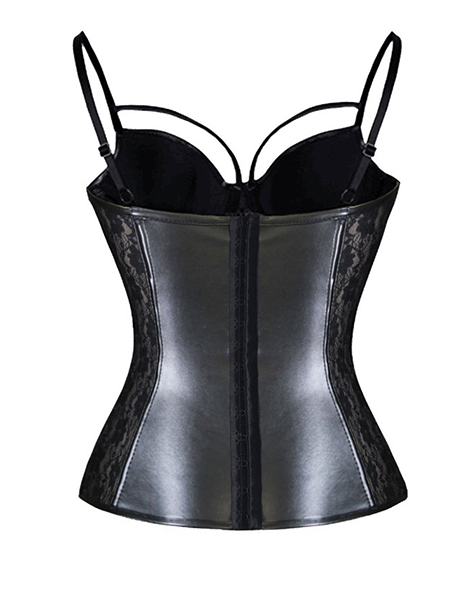 Lace Leather Waisted Corset