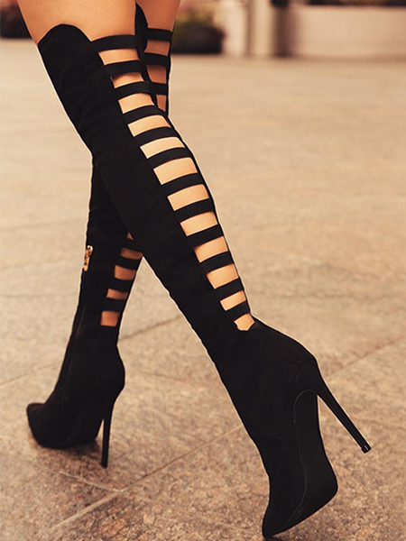 Hollow High Heel Over-the-knee Boots