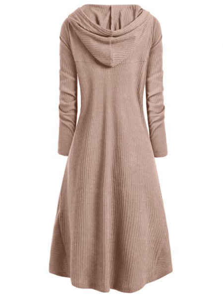 Loose Casual Plus Size Plain Irregular Dress
