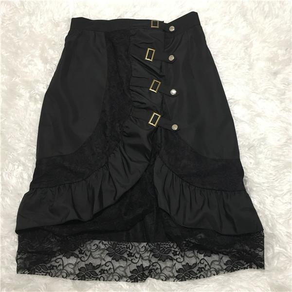 Lace-trimmed Punk Rock Gothic Skirt