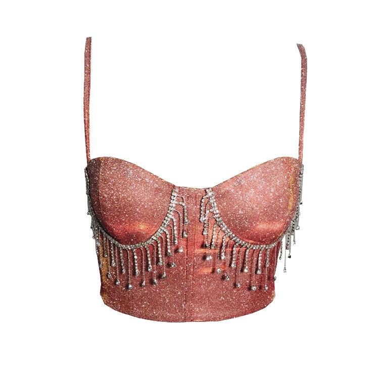 Slim-fit Tassel-studded Halter Vest