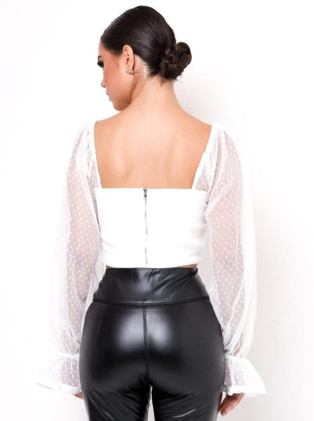 Chiffon Wrapped Chest And Navel Crop Top