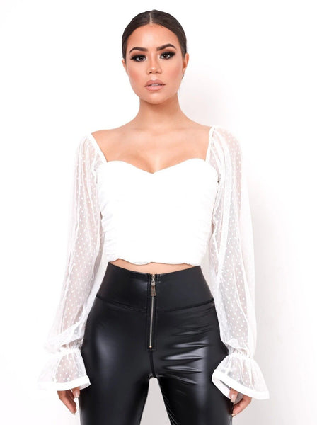 Chiffon Wrapped Chest And Navel Crop Top