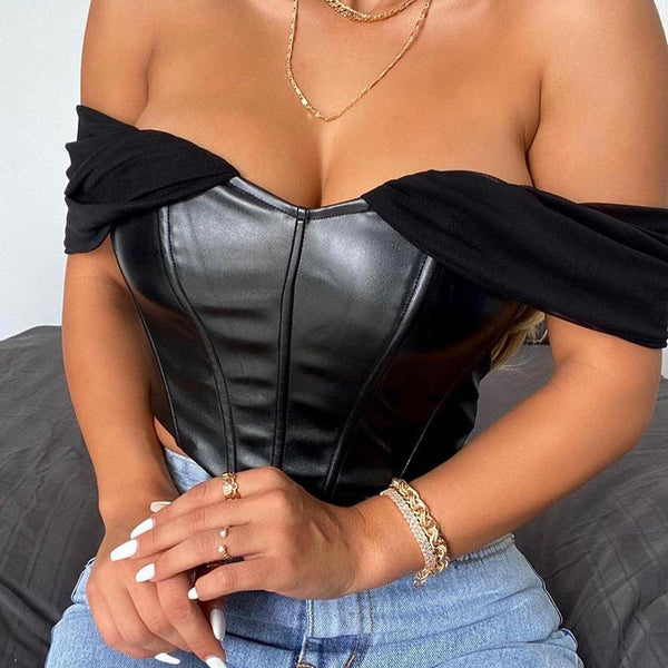 Sexy Halter Mesh Sleeve Slim Camisole