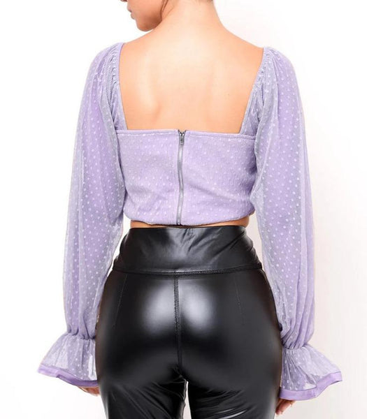 Chiffon Wrapped Chest And Navel Crop Top