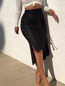 Split Slim Mid-length Half-length Skirt