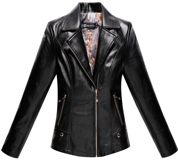 Plush Padded Suit Collar Leather Jacket